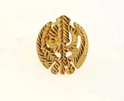 22k Shirt Button Solid Gold Sikh Religious Khanda Shirt Button t41