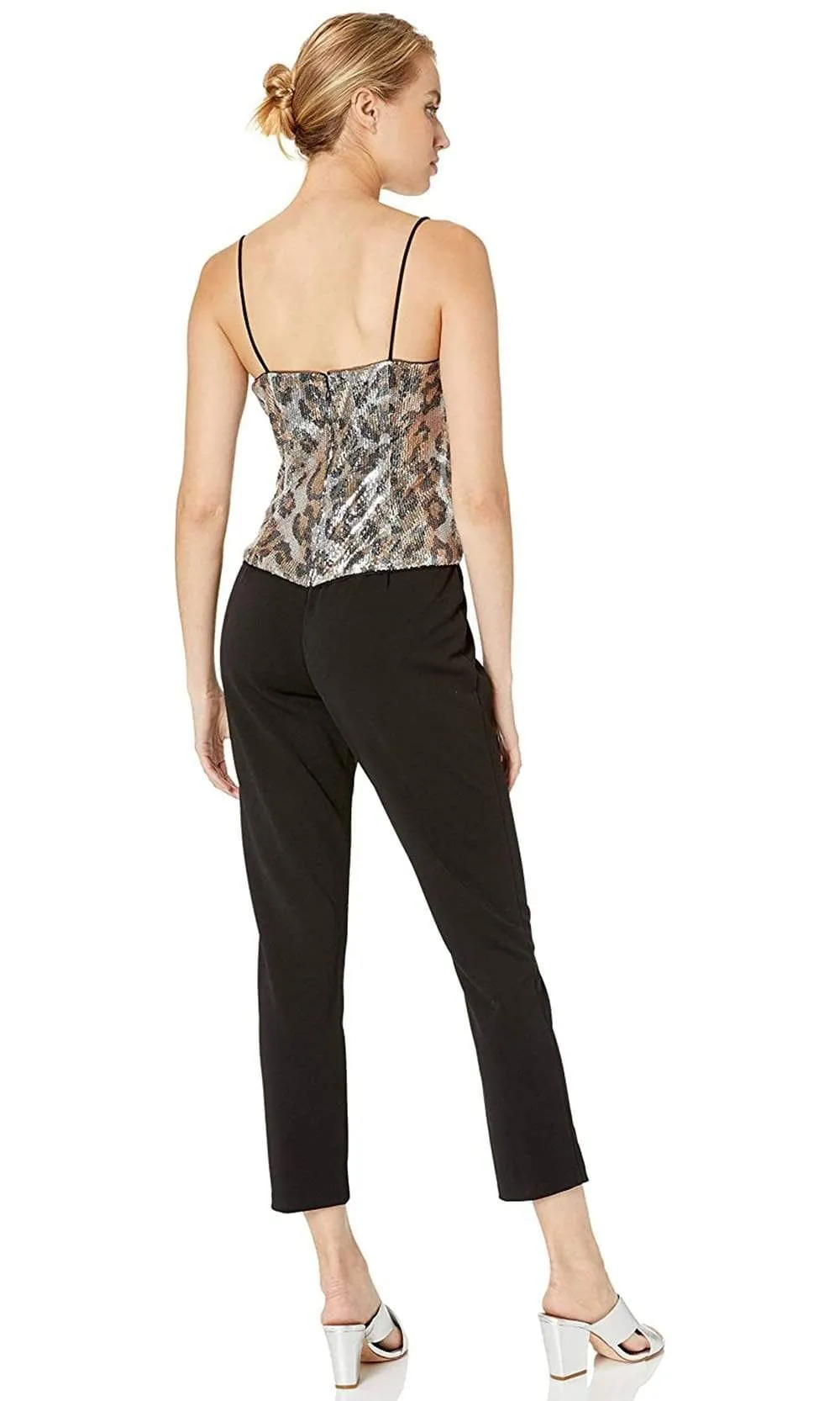 Adrianna Papell - AP1E206282 Sequined Animal Print Top Jumpsuit