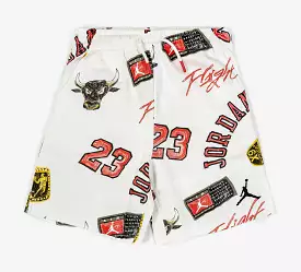 All Over Print Fleece Grade School Shorts (Beige/Red)