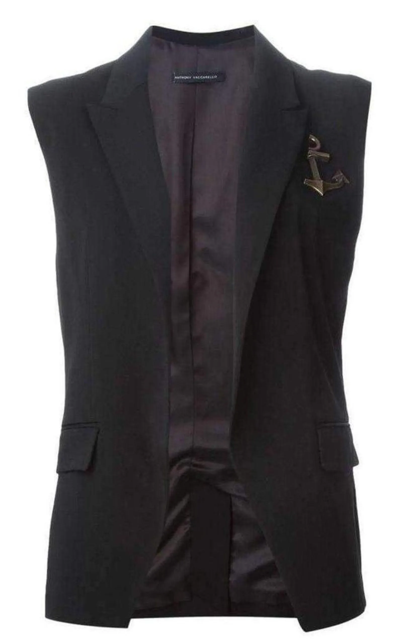 ANTONIO VACCARI  |Pinned Anchor Emblem Vest