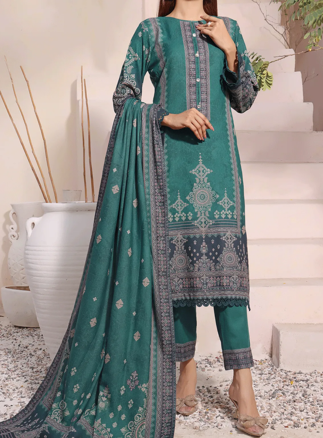 Ayesha Alishba By VS Textile Printed Marina Unstitched 3 Piece Suit - 22