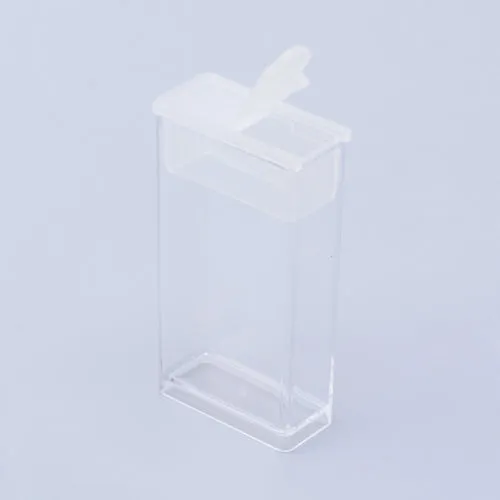 Bead Storage Containers, Storage Box, With Plastic Flip Top, Rectangle, Clear, 5x2.7x1.2cm