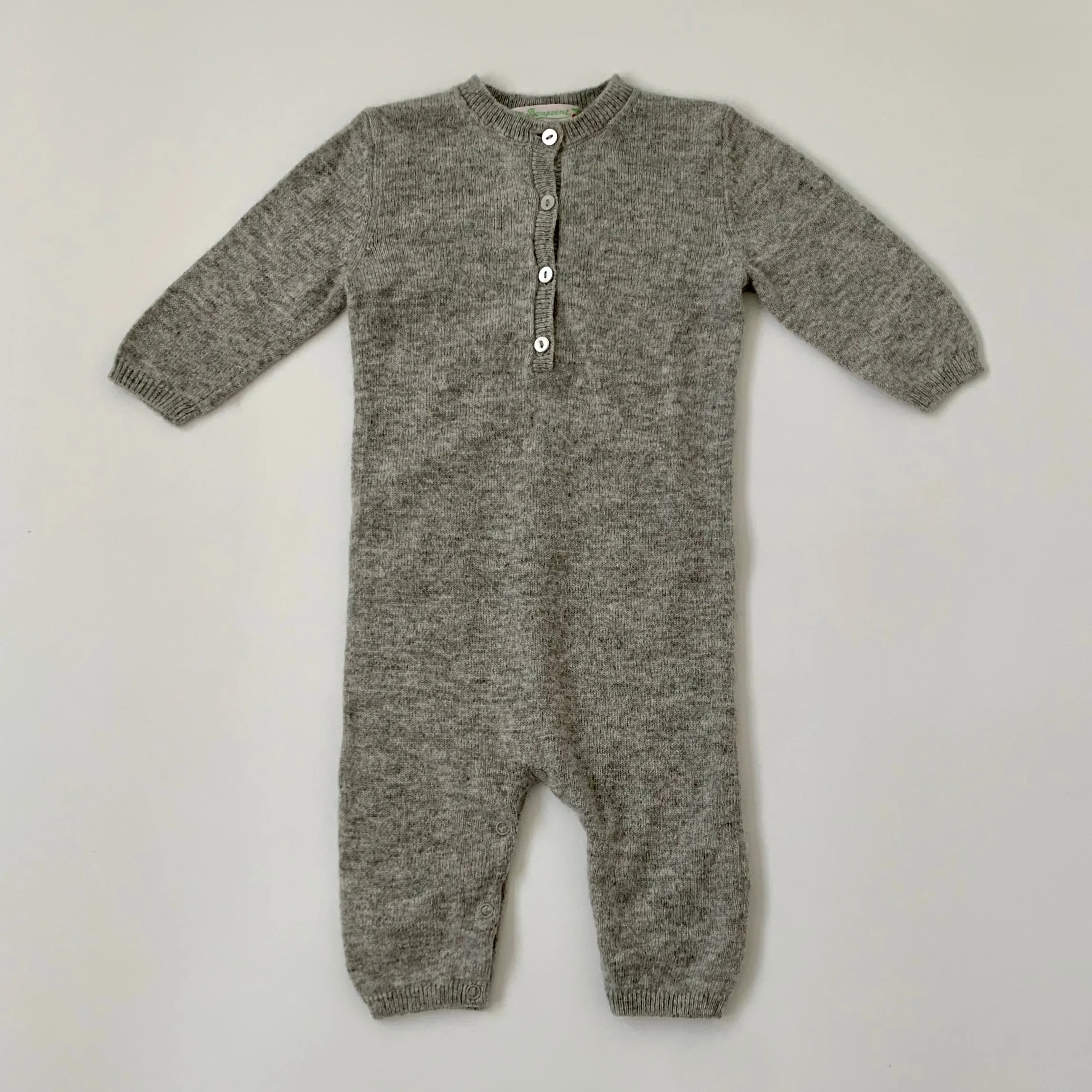 Bonpoint Grey Cashmere All-In-One: 6 Months