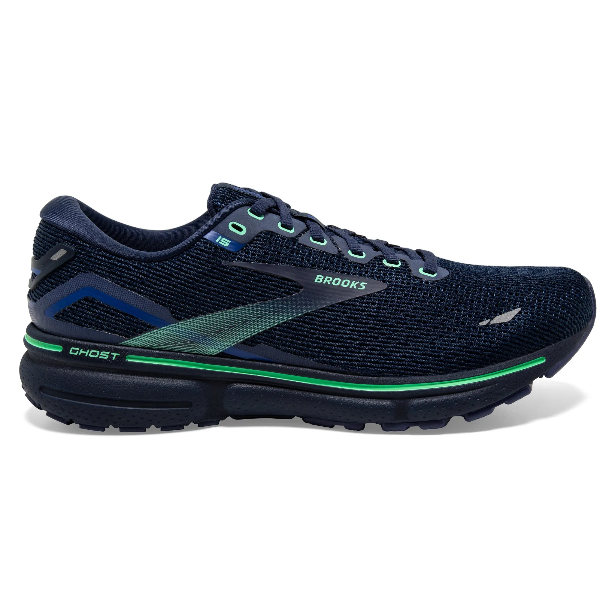 Brooks Men's 110393 428 Ghost 15 Crown Blue Black Green Cushion Neutral Running Shoes