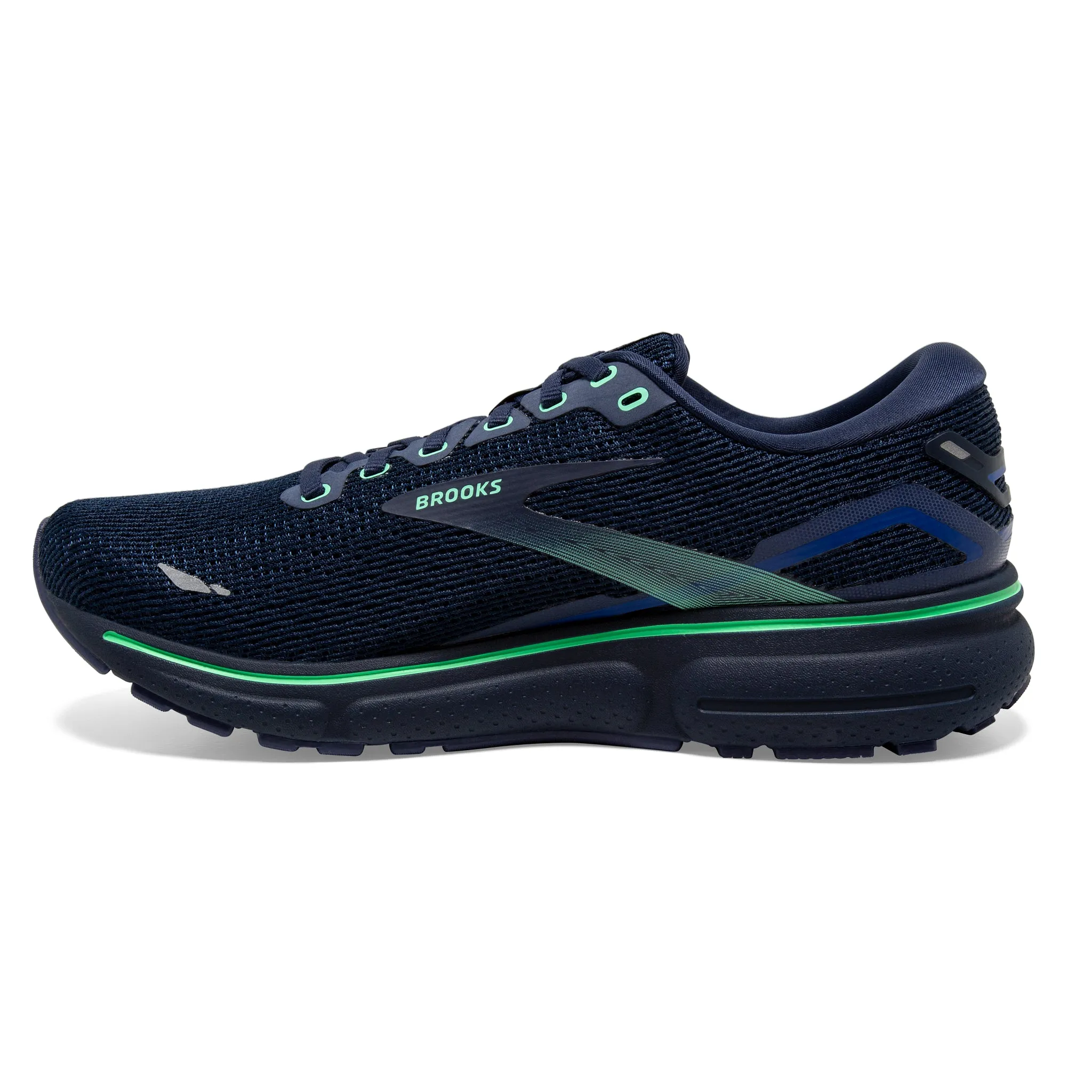 Brooks Men's 110393 428 Ghost 15 Crown Blue Black Green Cushion Neutral Running Shoes