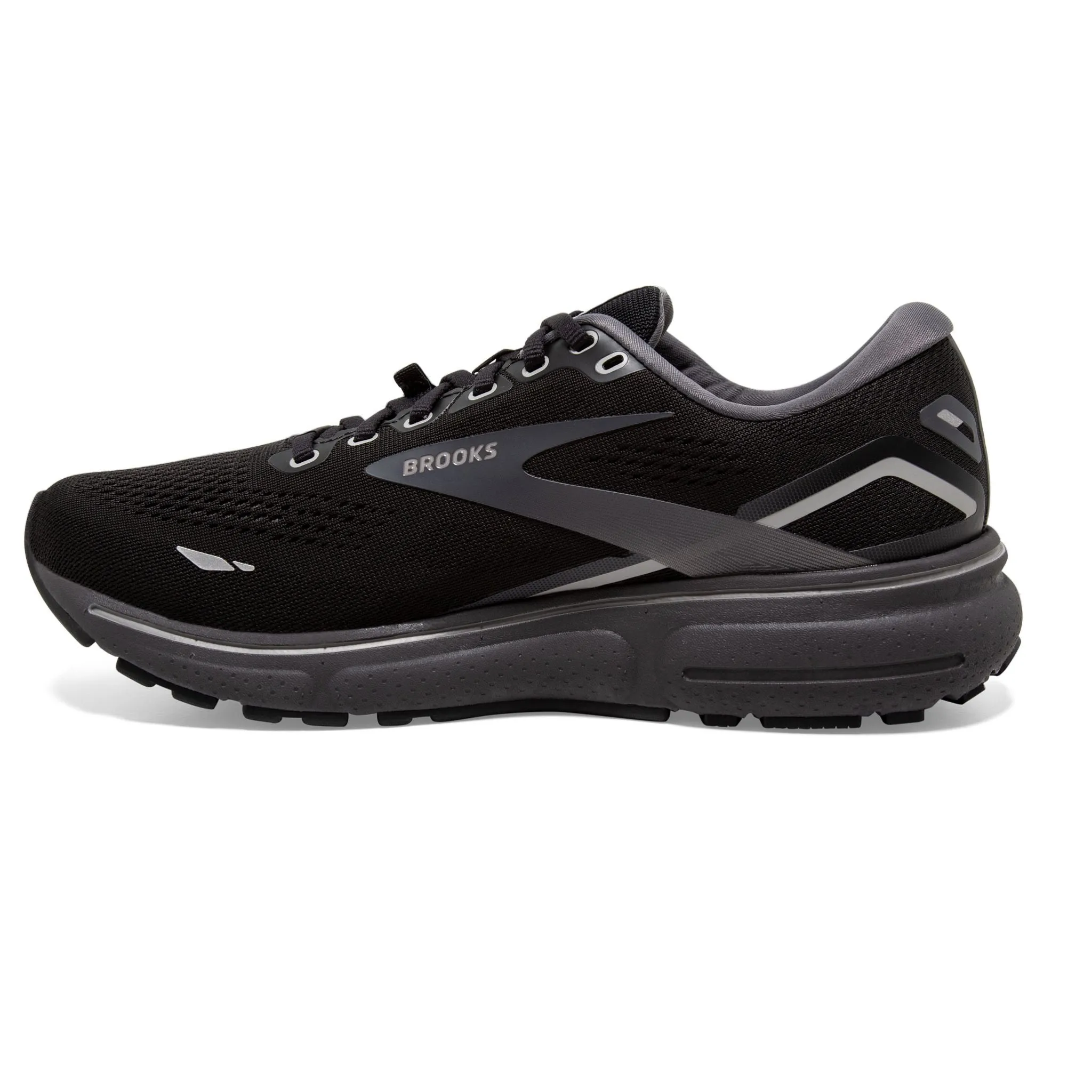 Brooks Men's 110394 022 Ghost 15 GTX Black Blackened Alloy Cushion Neutral Waterproof Running Shoes