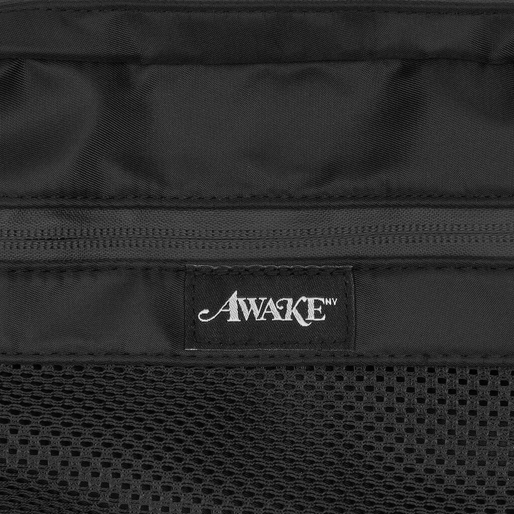 Canvas Logo Messenger Bag - Black