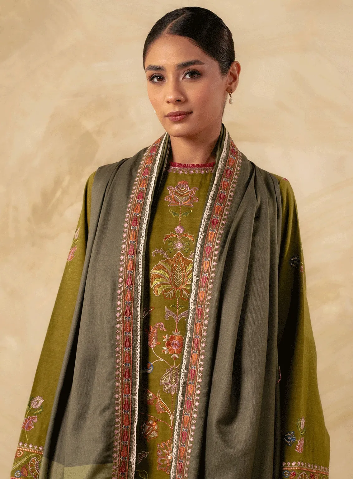 Coco By Zara Shahjahan Embroidered Khaddar Unstitched 3 Piece Suit - 6B