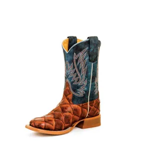 COGNAC BASS PRINT HORSEPOWER KIDS BOOT