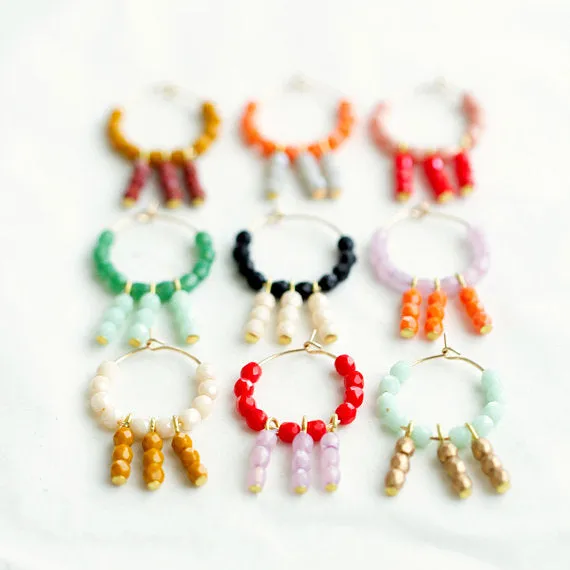 Colorful Little Gold Filled Hoops