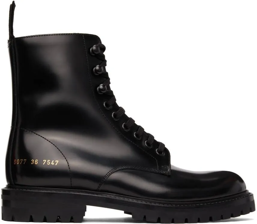 Common Projects Black Combat Boots