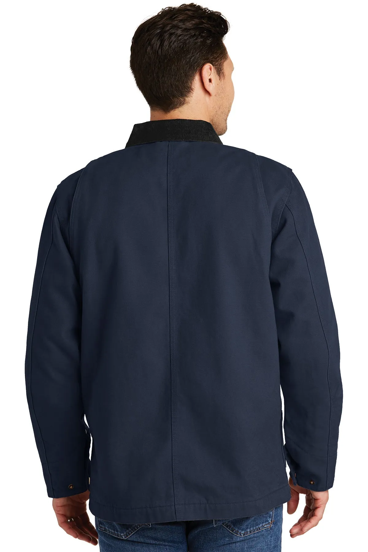 CornerStone Washed Duck Cloth Chore Coat, Navy