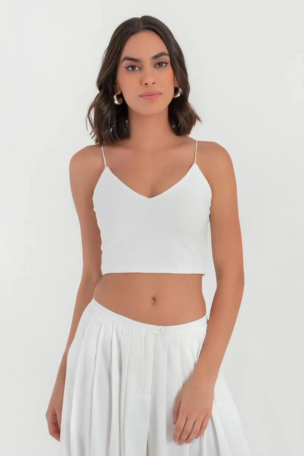 Crop top tirantes escote v