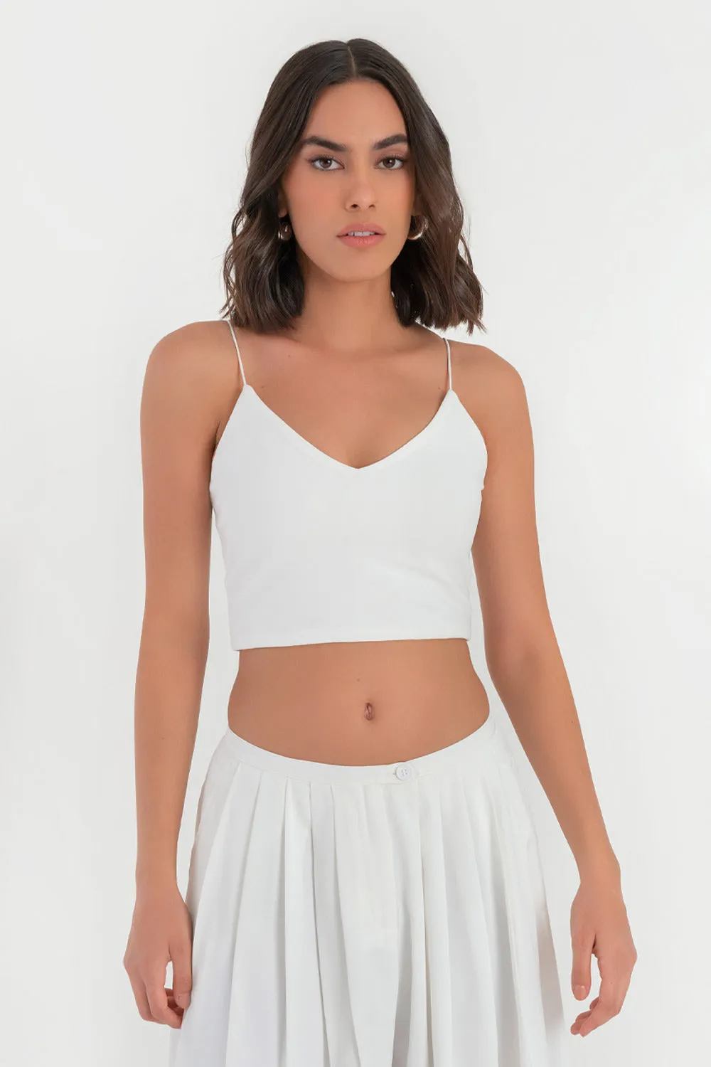 Crop top tirantes escote v