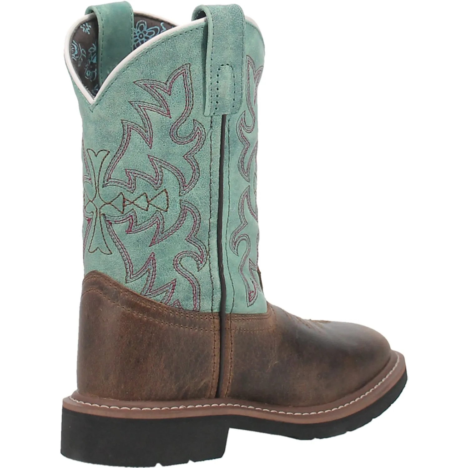 Dan Post Kids Girls Nia Cowboy Boots Leather Brown/Turquoise