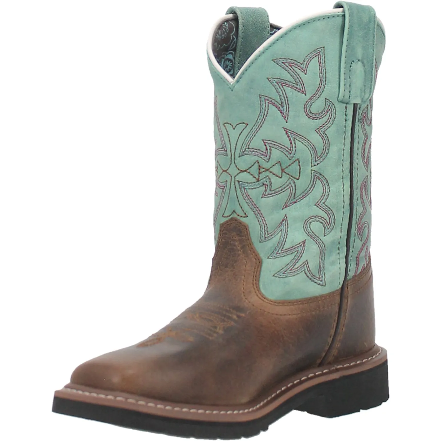 Dan Post Kids Girls Nia Cowboy Boots Leather Brown/Turquoise