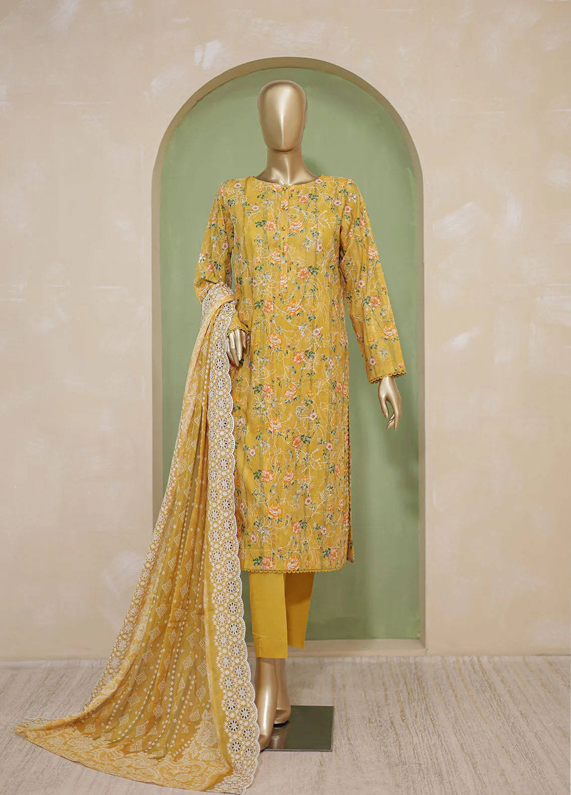 Dhagakari By HZ Textile Embroidered Lawn Unstitched 3 Piece Suit - HZ24DL PDE-735