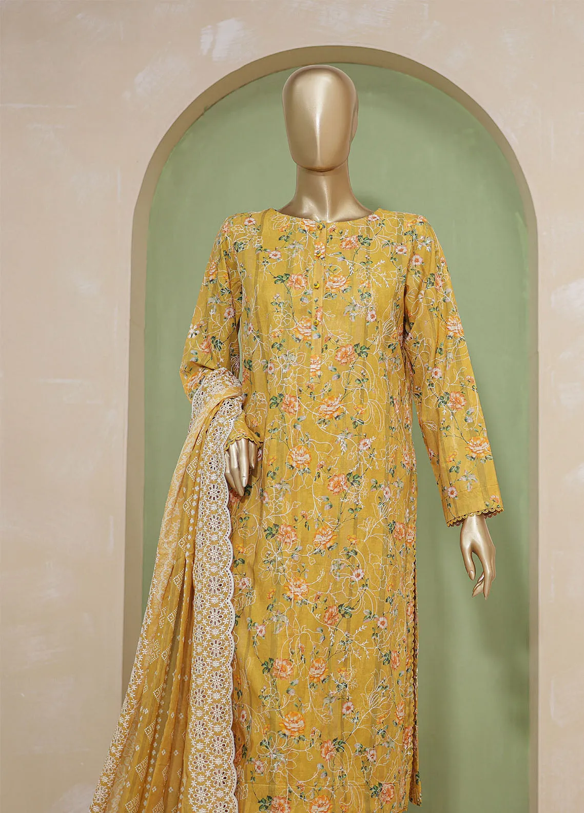 Dhagakari By HZ Textile Embroidered Lawn Unstitched 3 Piece Suit - HZ24DL PDE-735