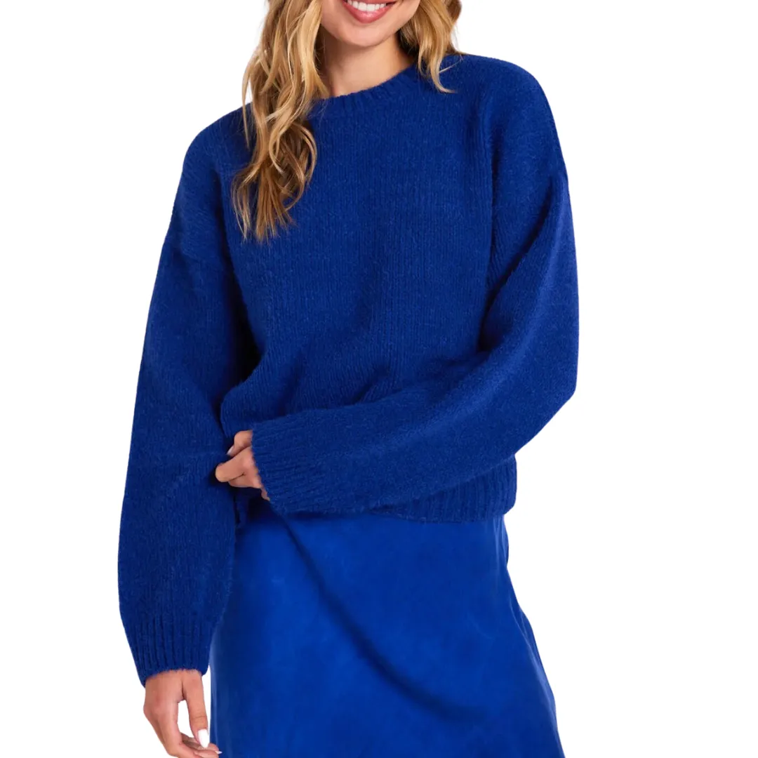 DROP SHOULDER SWEATER COBALT