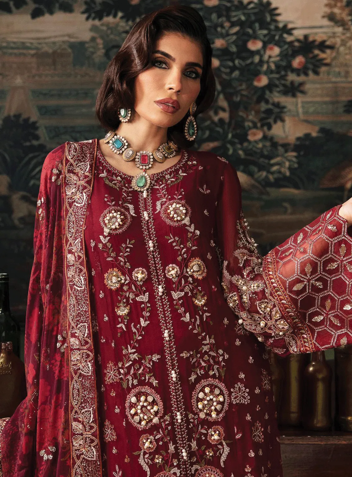 Elanora By Nureh Embroidered Chiffon Unstitched 4 Piece Suit - NU23EC NEL-33