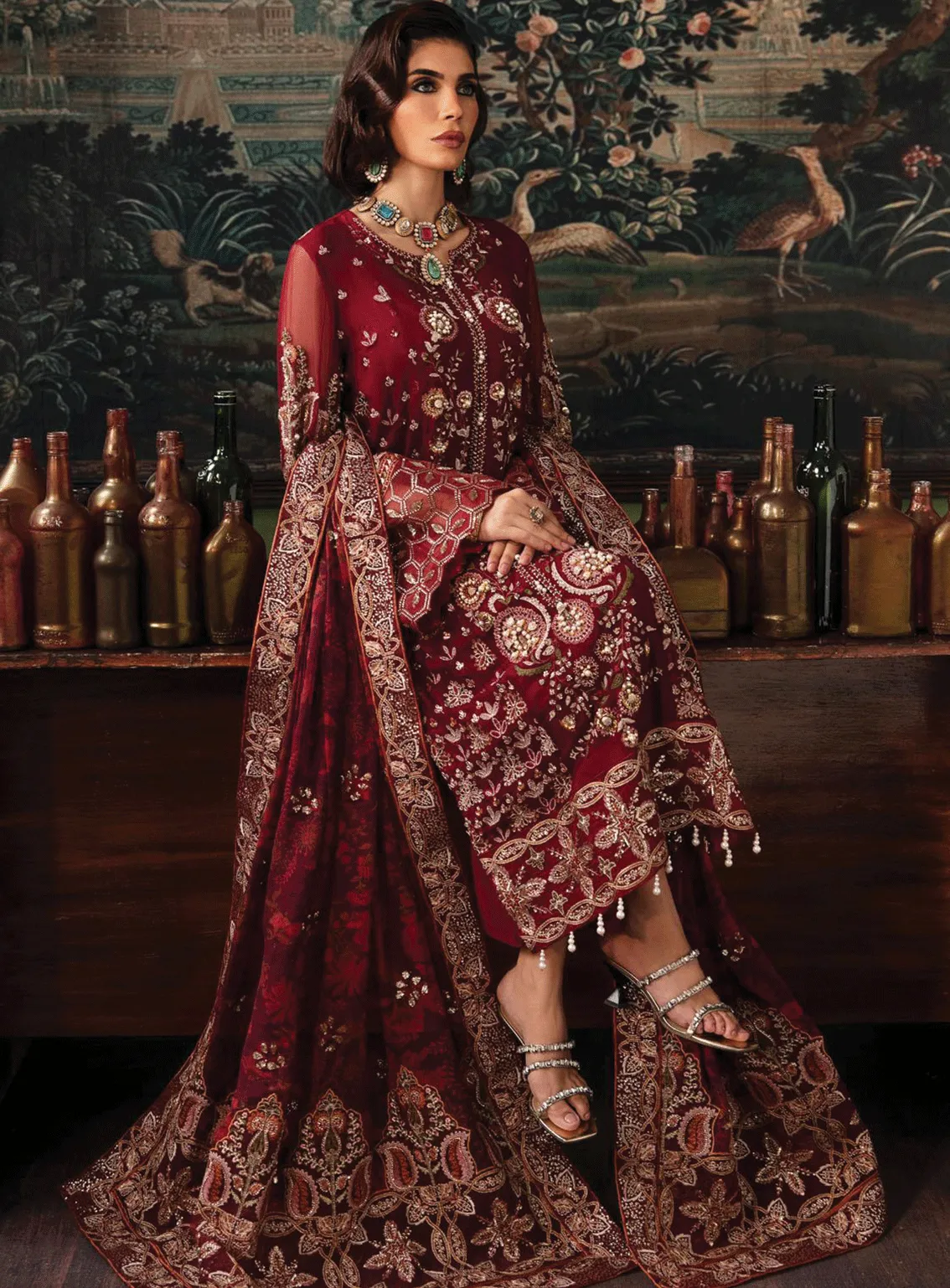 Elanora By Nureh Embroidered Chiffon Unstitched 4 Piece Suit - NU23EC NEL-33