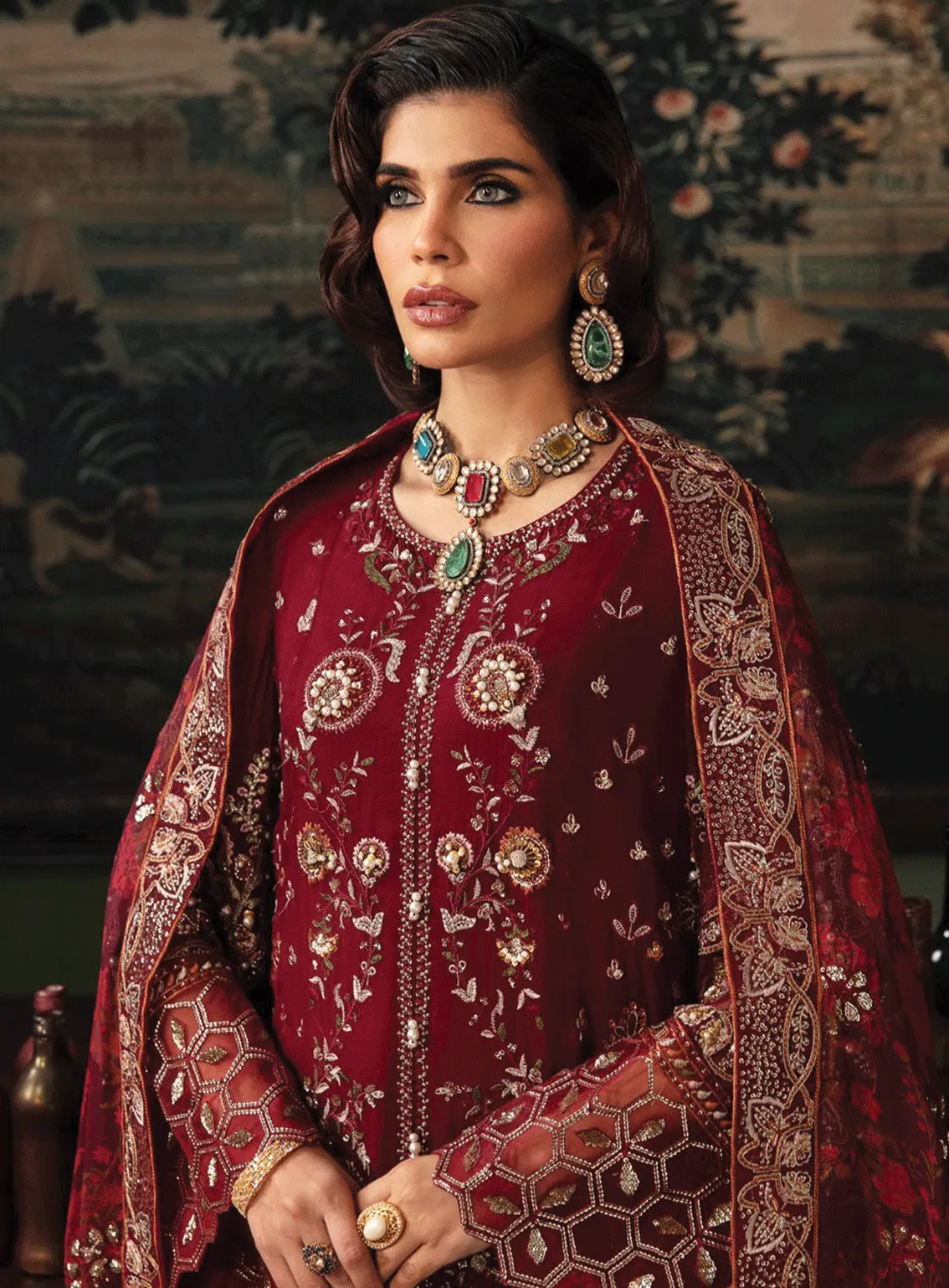 Elanora By Nureh Embroidered Chiffon Unstitched 4 Piece Suit - NU23EC NEL-33