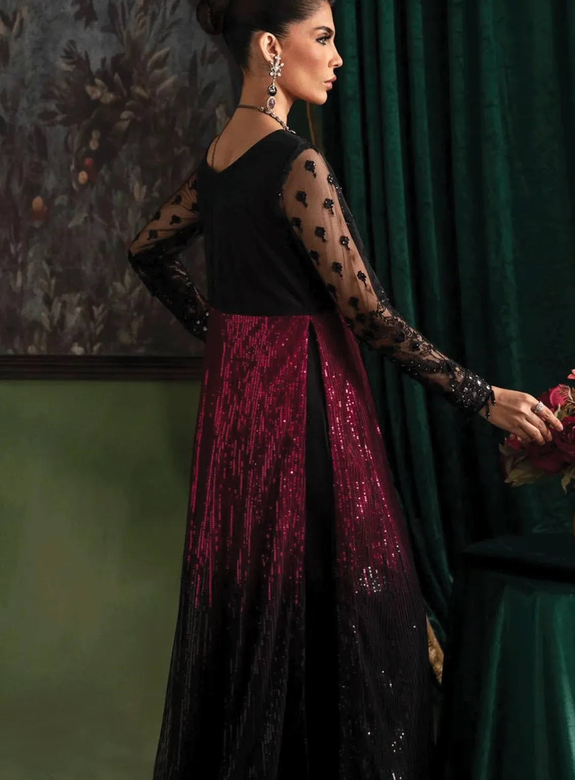 Elanora By Nureh Embroidered Net Unstitched 4 Piece Suit - NU23EC NEL-35