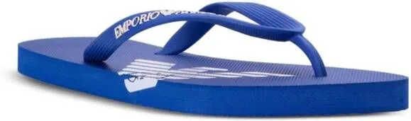 Emporio Armani logo-print flip flops Blue