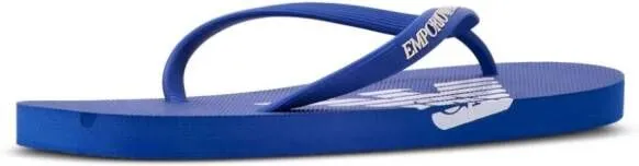 Emporio Armani logo-print flip flops Blue