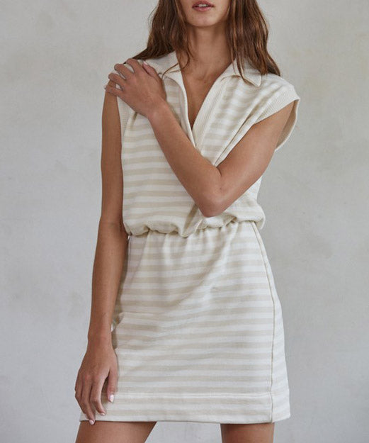 Erie Soft Stripe Dress - Natural