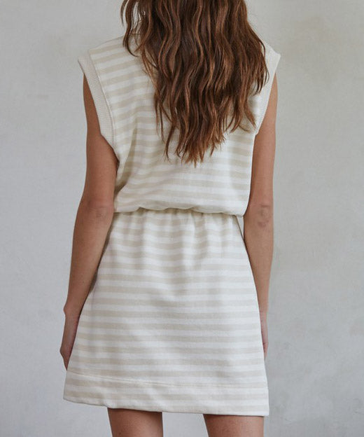 Erie Soft Stripe Dress - Natural