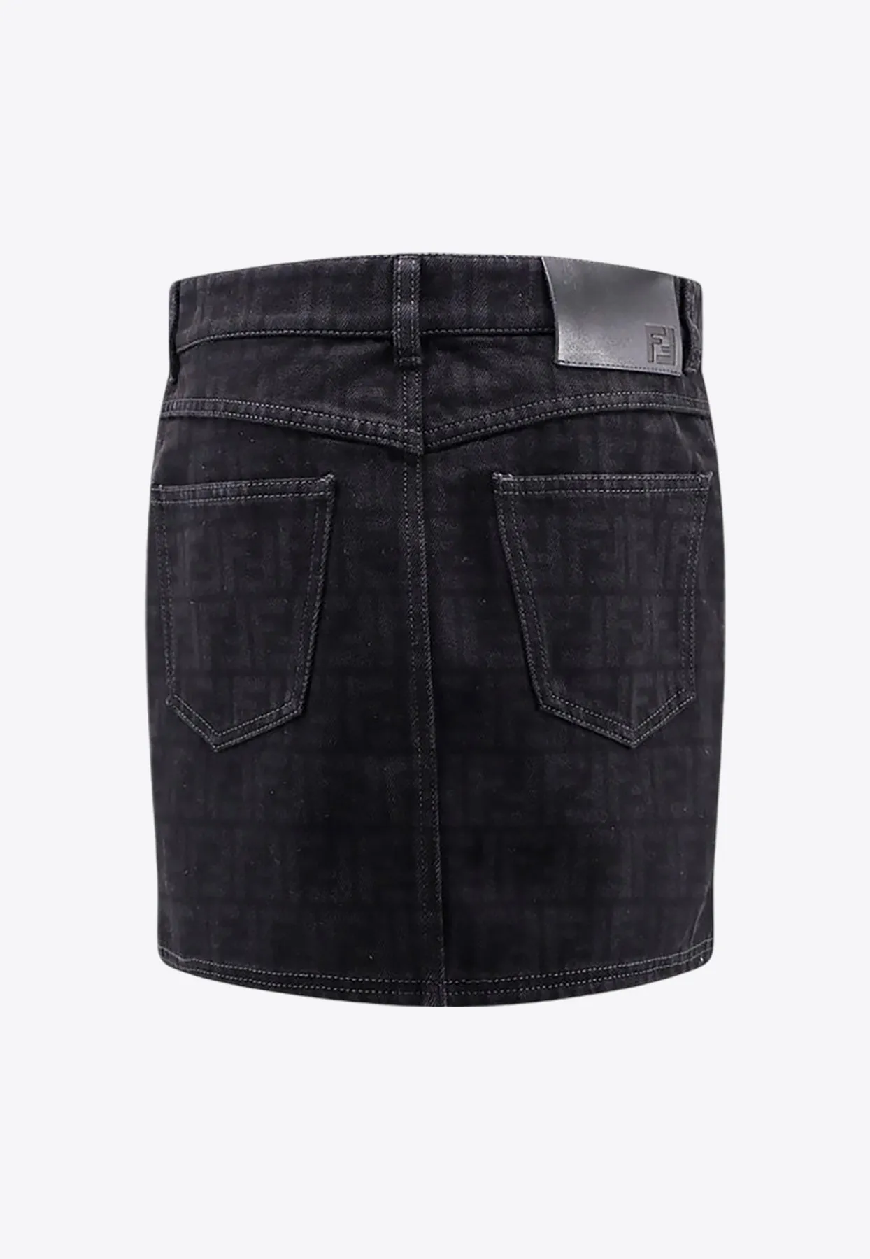 FF Jacquard Mini Denim Skirt