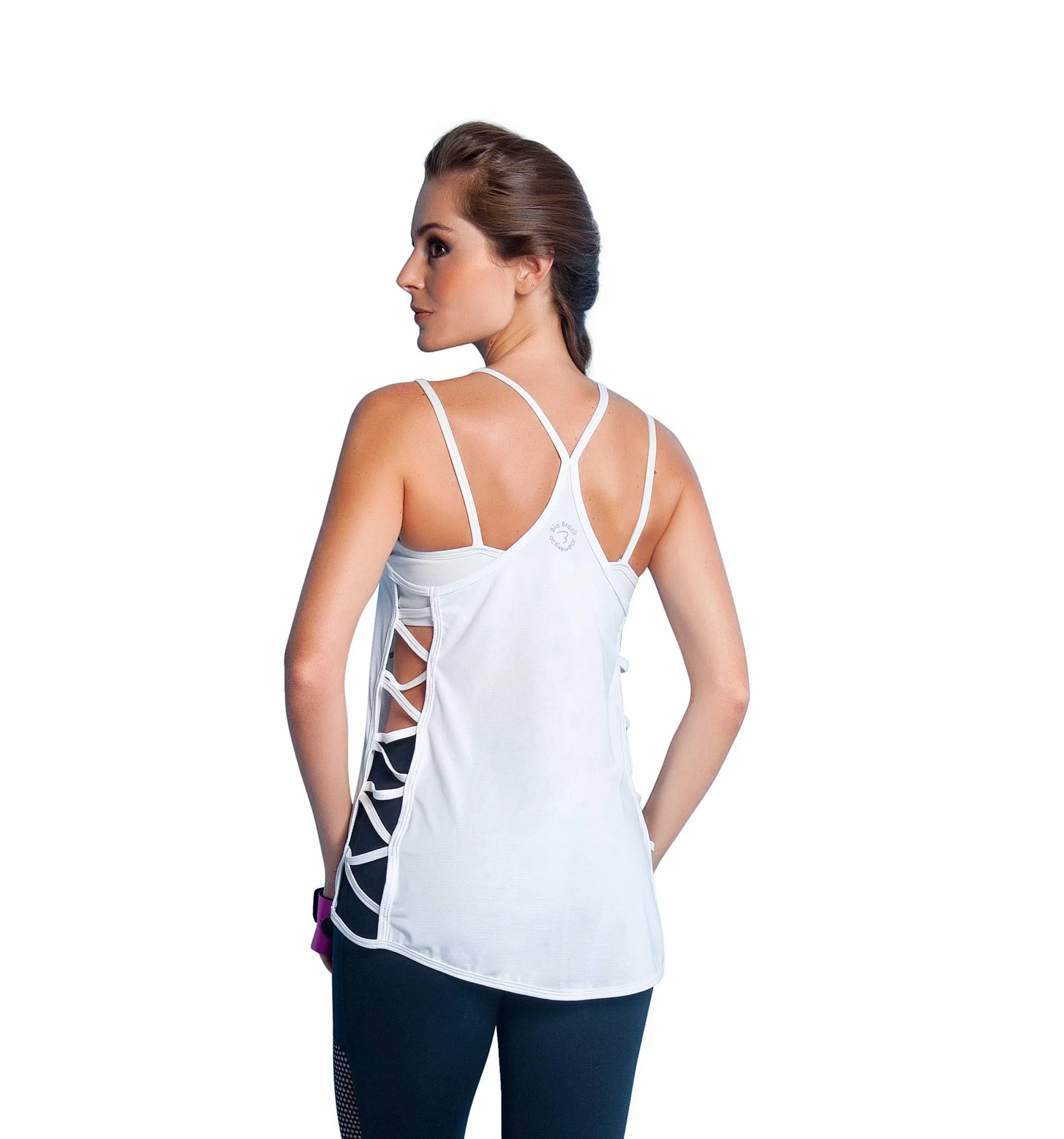 Final Sale! Bia Brazil Activewear Gym And Tonic Tank TT4479 White