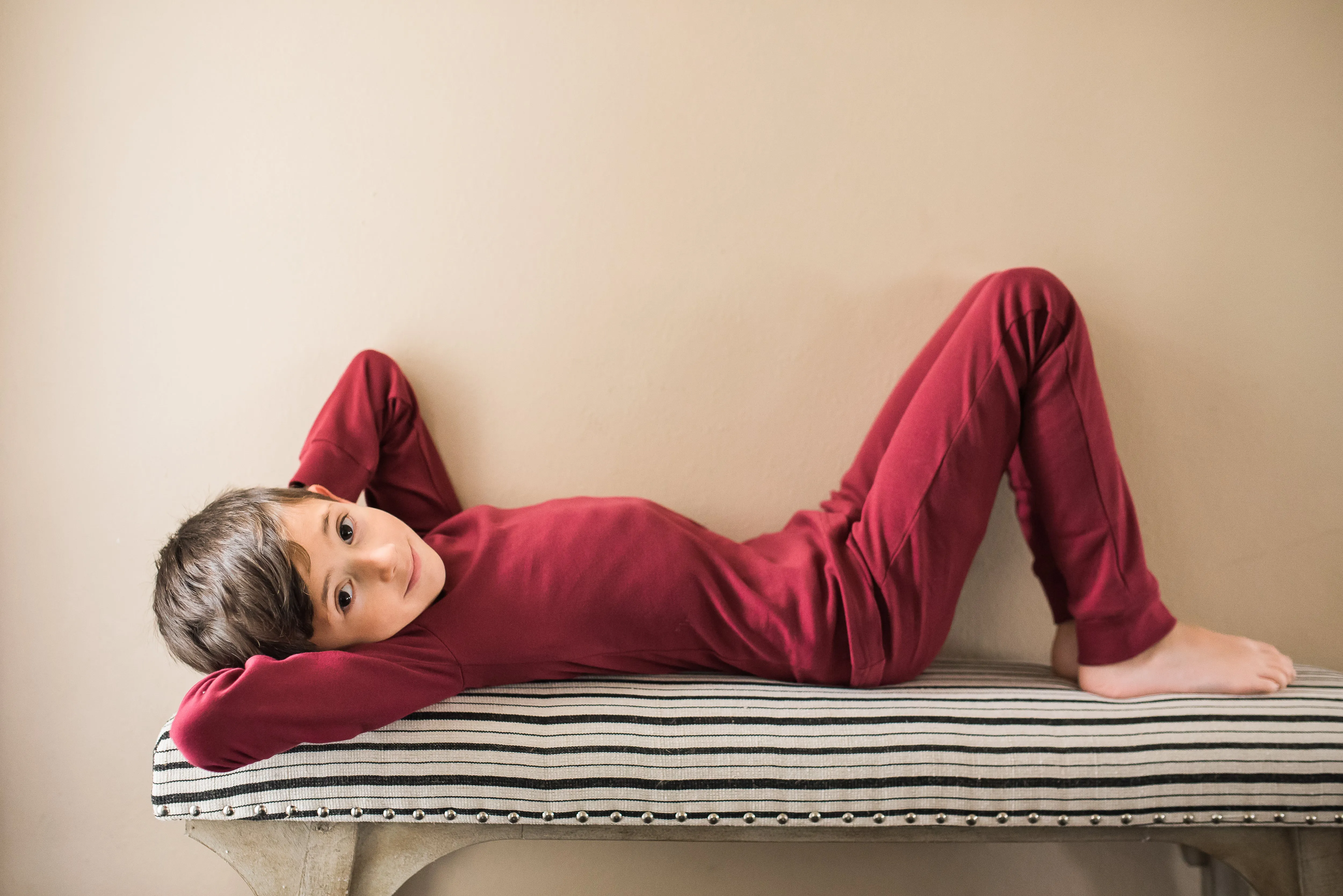 FINAL SALE - Organic Pajama Set -  MAROON