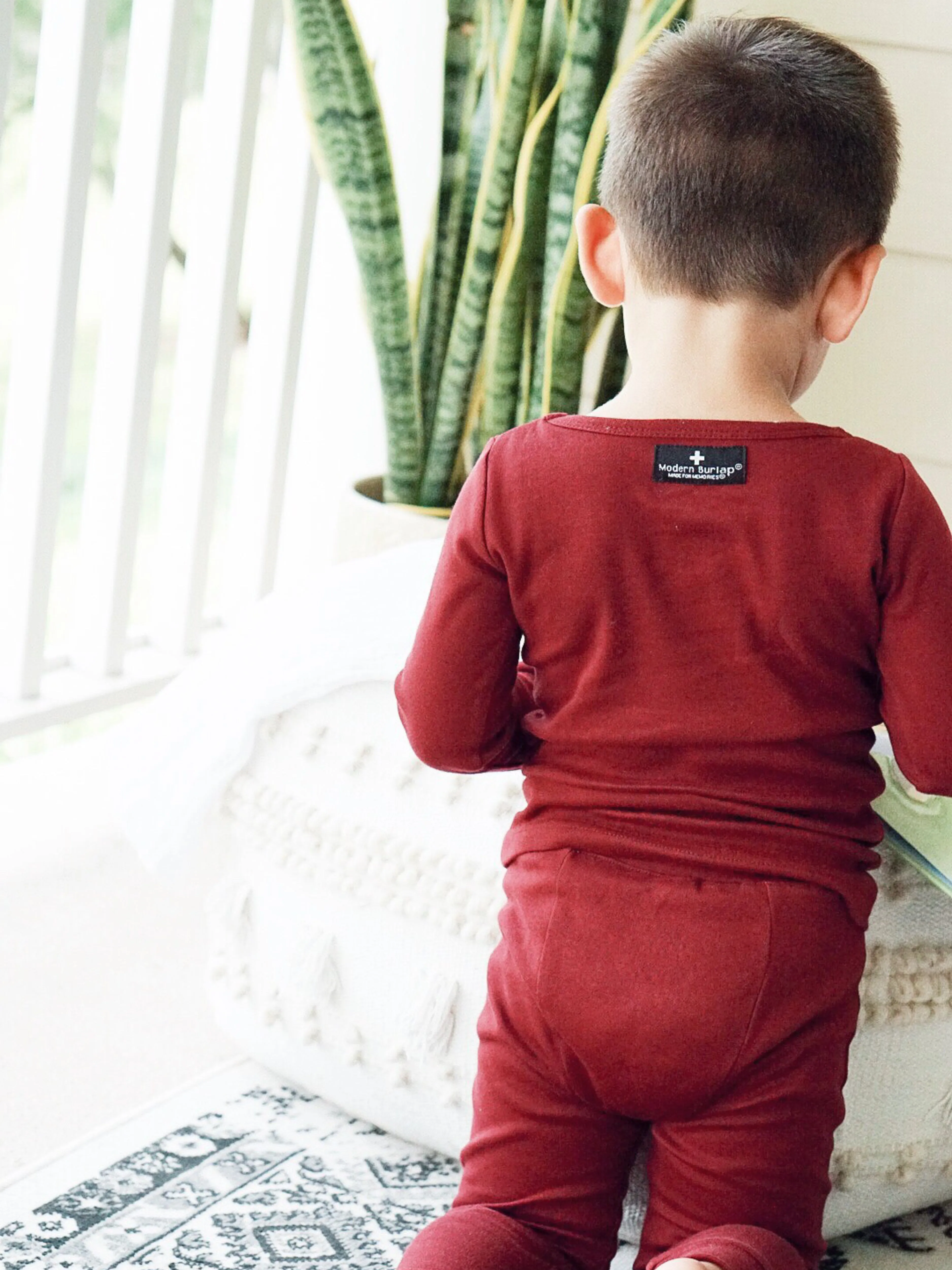 FINAL SALE - Organic Pajama Set -  MAROON