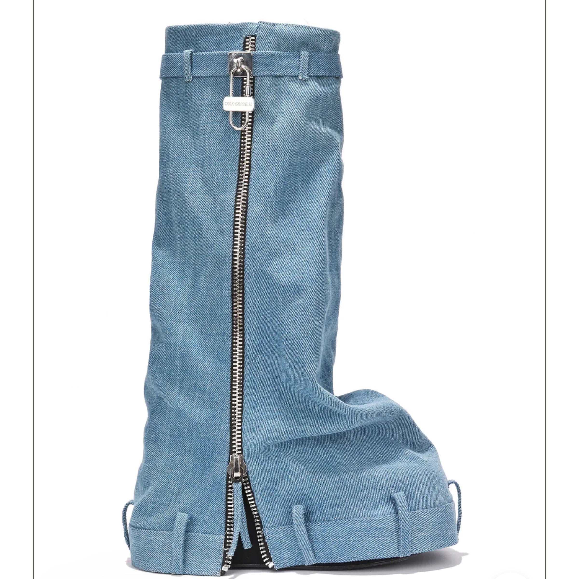 fold over denim boot - jeanas