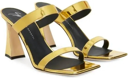 Giuseppe Zanotti Flamina 80mm metallic-finish mules Gold