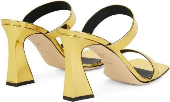 Giuseppe Zanotti Flamina 80mm metallic-finish mules Gold