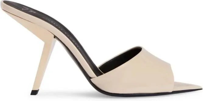 Giuseppe Zanotti Mystero 90mm leather mules Neutrals