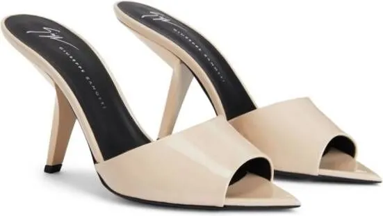 Giuseppe Zanotti Mystero 90mm leather mules Neutrals