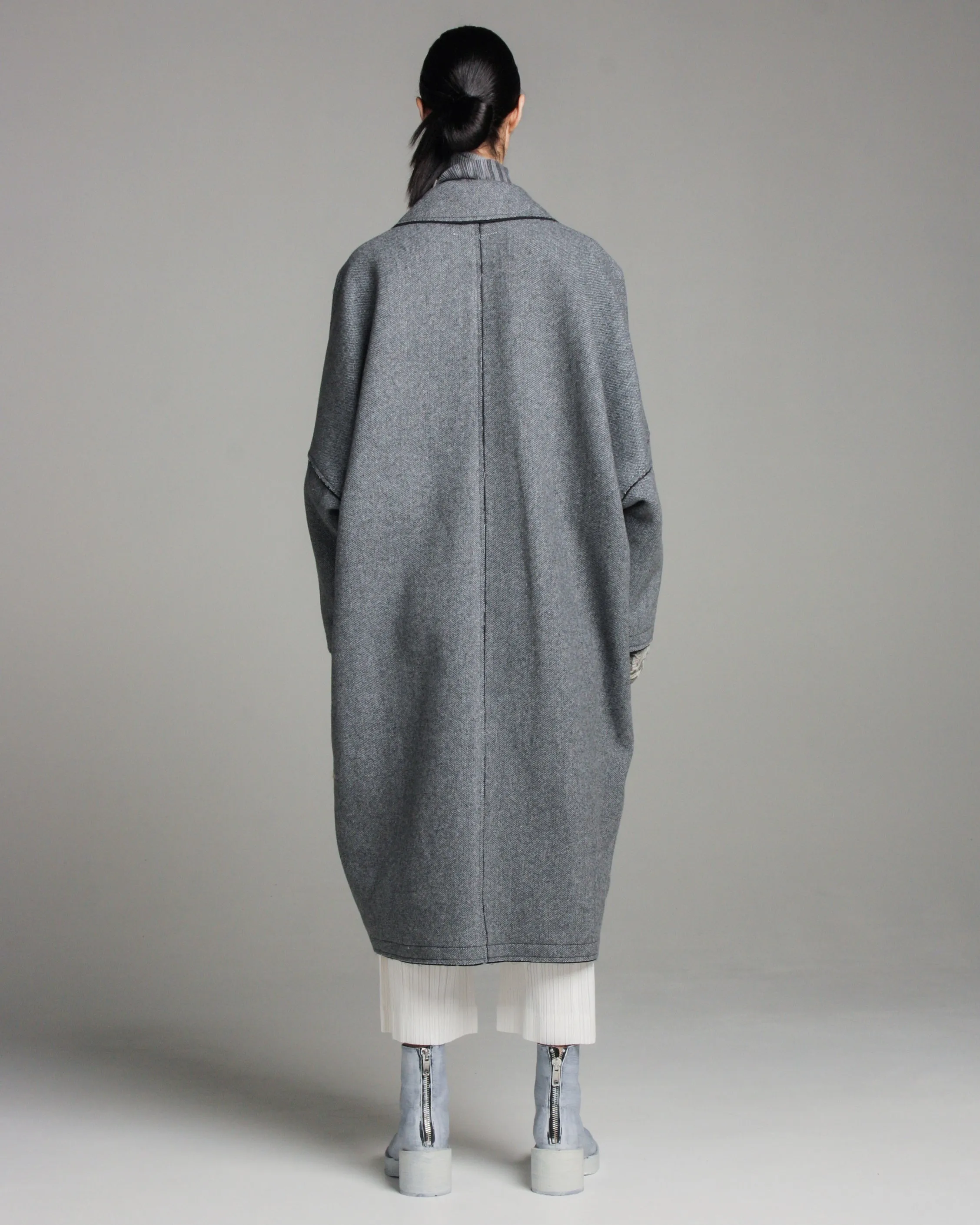 Grey Wool Blend Coat