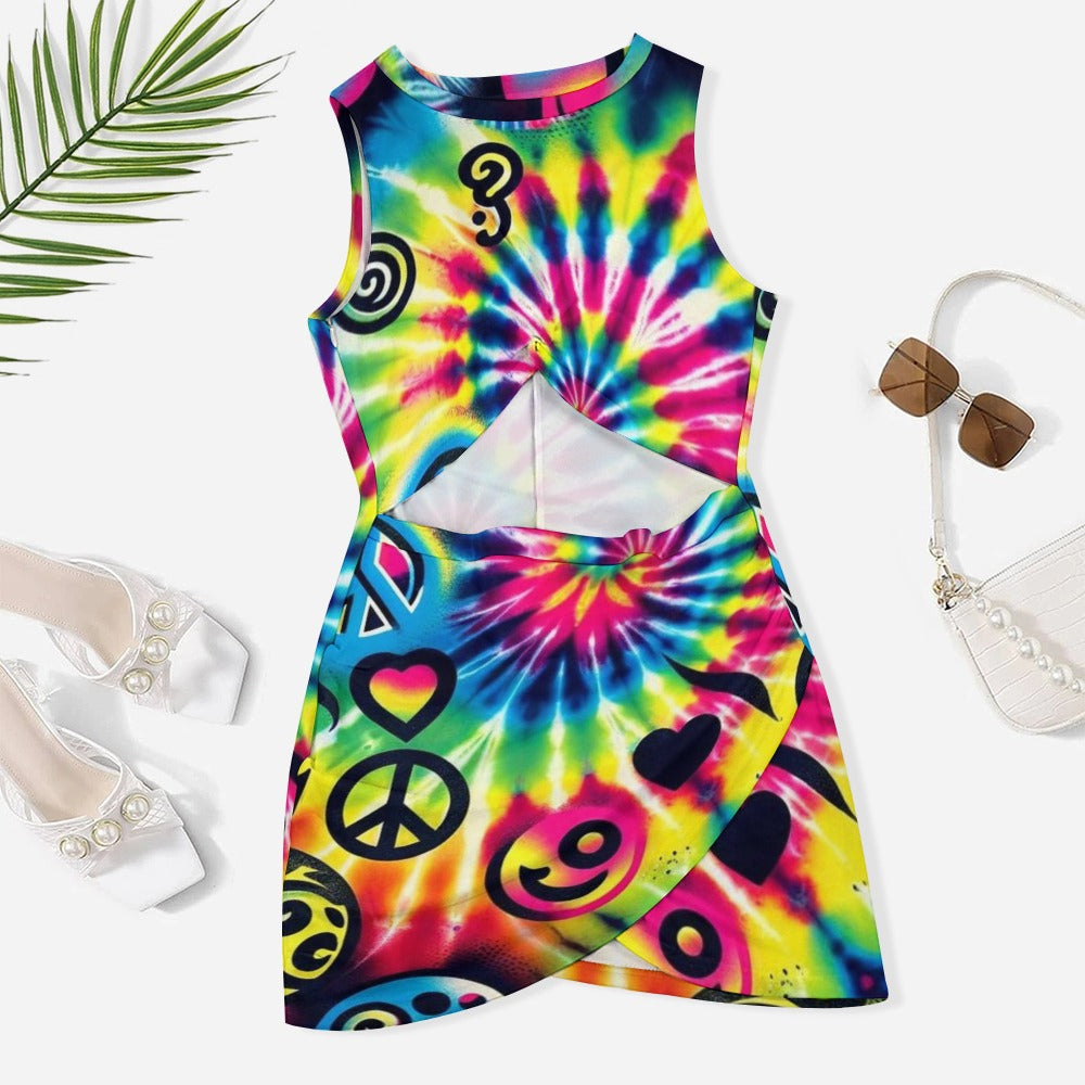 Happy Vibes Rave Cut-Out Dress