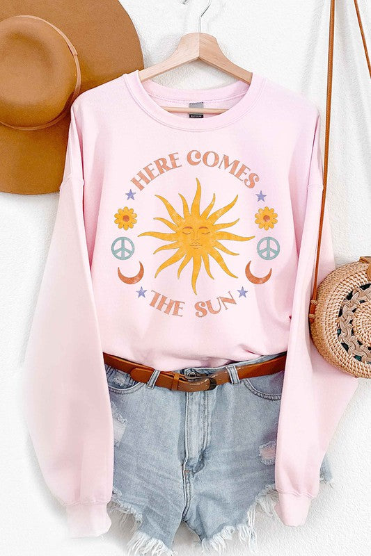 HERE COMES THE SUN GRAPHIC SWEATSHIRT