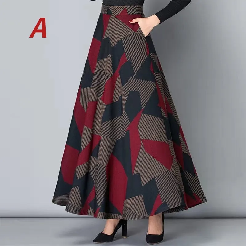 High Waist Long Skirt Big Swing Skirt Ladies