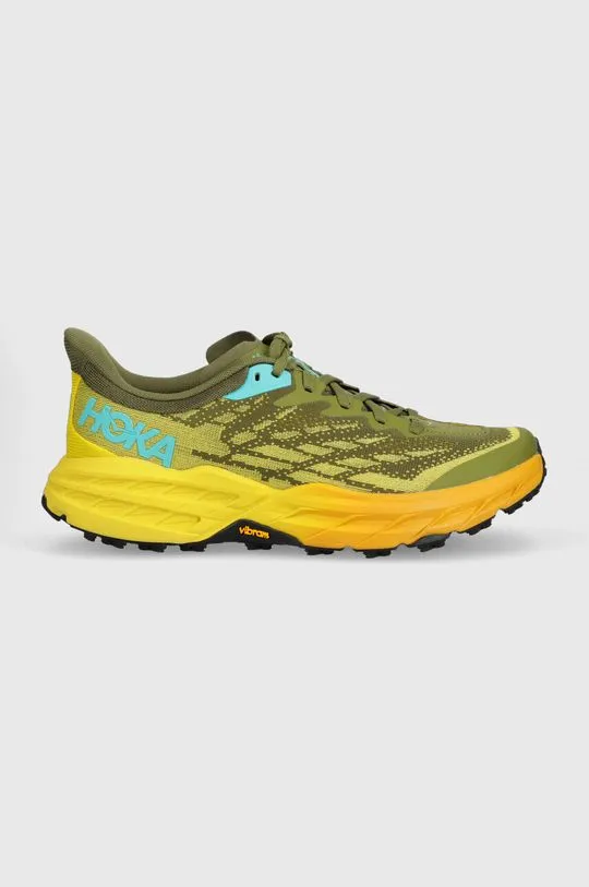 Hoka running shoes Speedgoat 5 green color