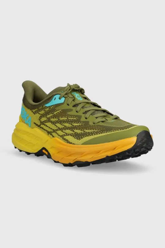 Hoka running shoes Speedgoat 5 green color