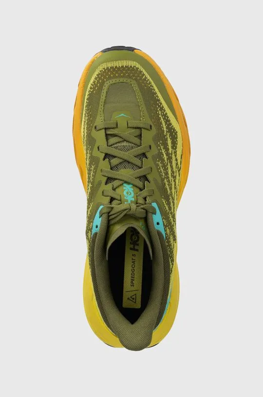 Hoka running shoes Speedgoat 5 green color