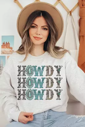 HOWDY LEOPARD GRAPHIC SWEATSHIRT