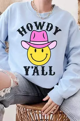 HOWDY YALL SMILEY GRAPHIC SWEATSHIRT