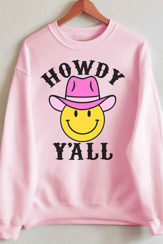 HOWDY YALL SMILEY GRAPHIC SWEATSHIRT